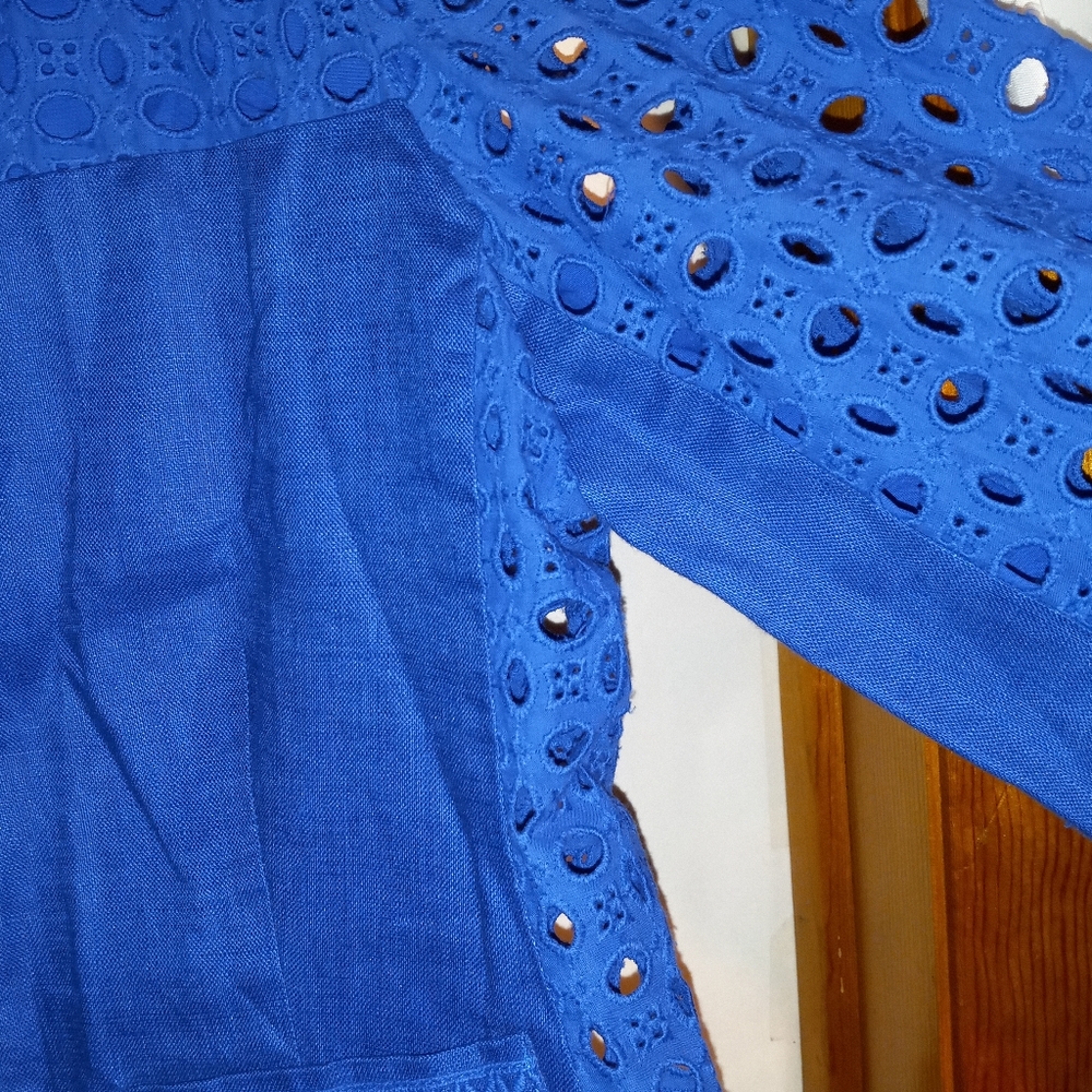 Eyelet Mix Pattern Linen Jacket - image 6